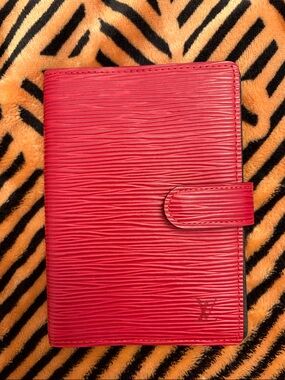 Louis Vuitton Pink Textured Epi Leather Wallet with Gold Snap
